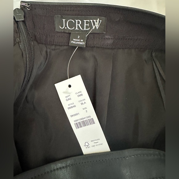 NWT - J. Crew Faux Leather Pencil Skirt - Black - Size US2 - Picture 5 of 5